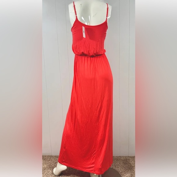 NWT Lush Womens Sz Small Orange/ Pink MAxi Dress Sleeveless Spaghetti St… - Picture 4 of 6
